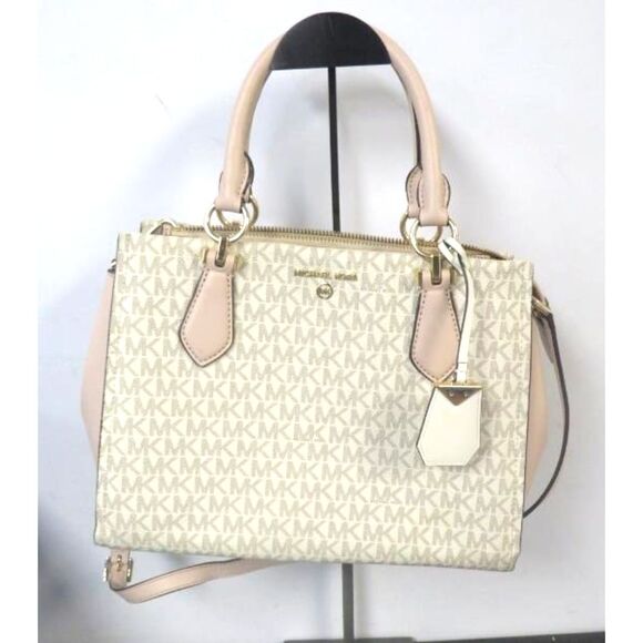 Michael Kors "Marilyn" Powder Blush Signature Logo Crossbody Messenger Bag - Picture 1 of 5